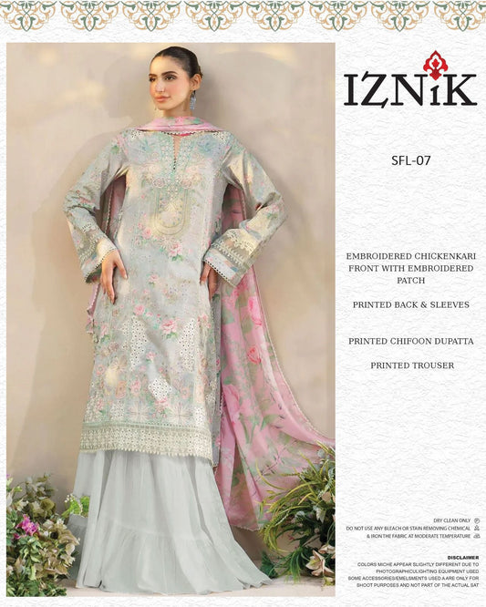 Lawn & Chiffon duppatta 3pcs summer collection | IZM