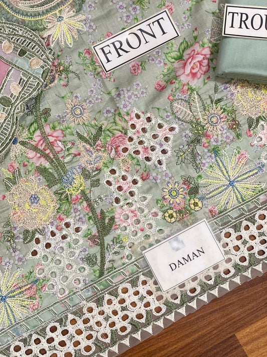 Lawn & Chiffon duppatta 3pcs summer collection | IZM